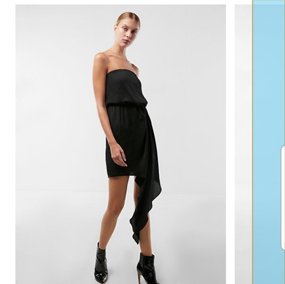 Express strapless Asymmetrical hem dress
